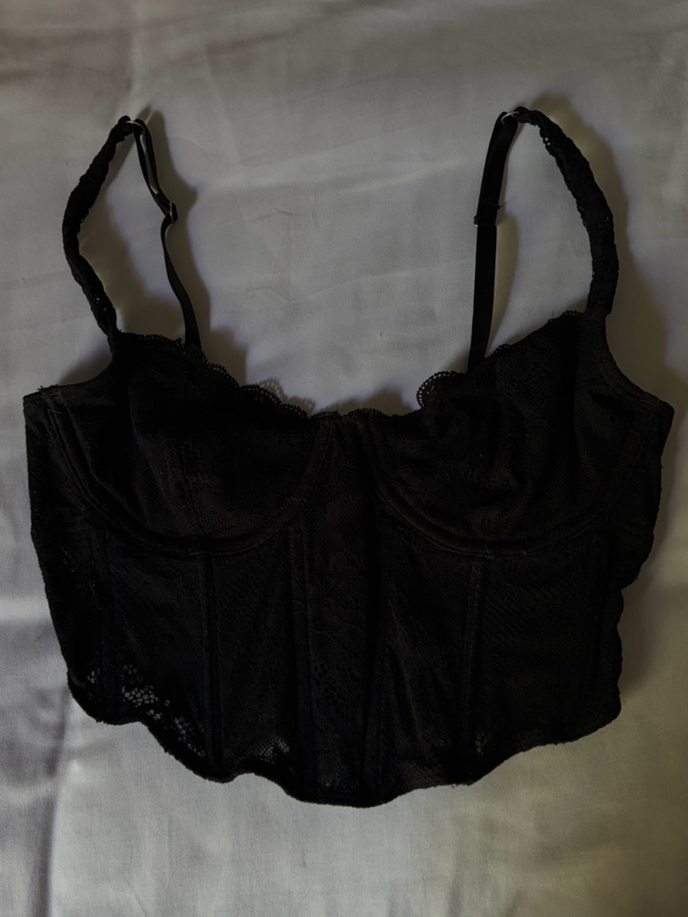Victoria secret pink cropped corset top black